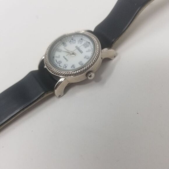 Kessaris Black Band Silver Rope Bezel Interchangable Bands JCR510 Women's Watch - Picture 3 of 9